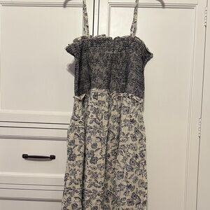 Floral Smocked Below The Knee Dress